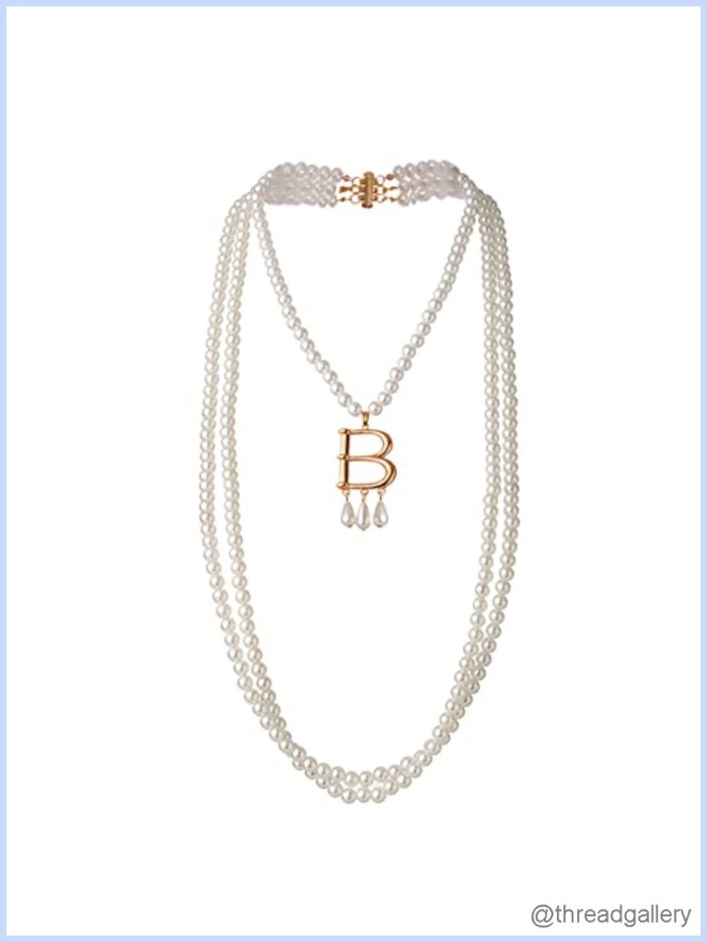 Anne Boleyn Faux Pearl Necklace 3-in-1 Renaissance Costume Jewelry Set